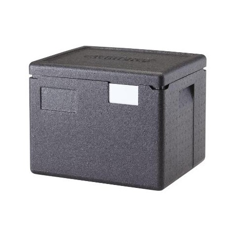 [32334] Termokasse, Cambro, 1/2GN, 22,3L, 39x33x31,6cm, med låg, EPP, Sort, (1 stk.)