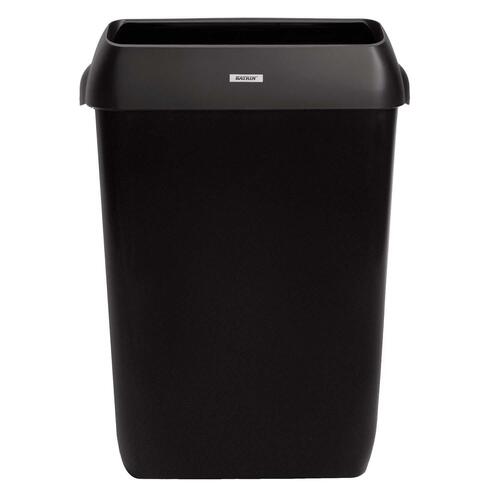 [32383] Affaldskurv, Katrin 92285, 50 ltr, med låg, sort, til vægophæng, (1 stk.)