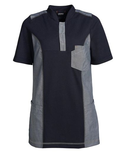 Unisex funktionspolo, navy/chambray grå, 65/35% PES/CO, Kentaur, fra XS til 2XL (1 stk.)