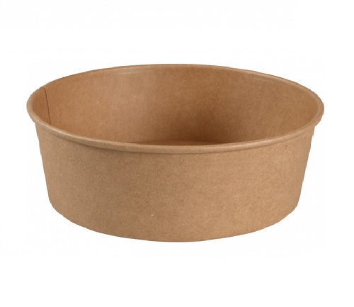 [10202] Salatskål, GS-Basic, 6,6cm, Ø18,5 cm, 1100 ml, brun, pap/PE, tilhørende 10203, (300 stk.)