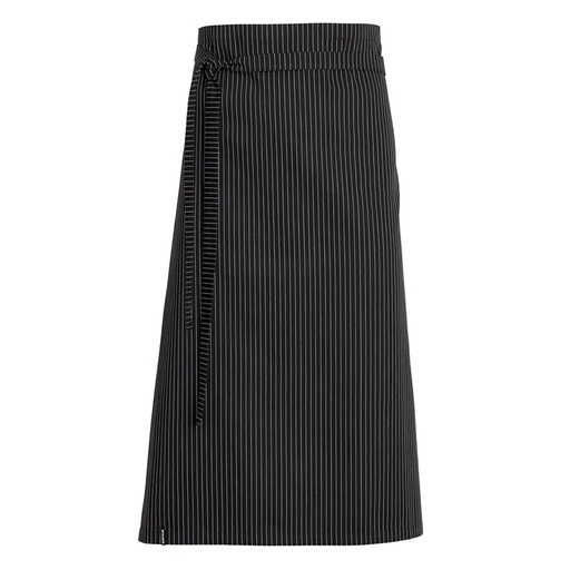 [36098] Tjenerforklæde, sort/hvid strib, 65/35% PES/CO, Kentaur, Onesize, (1 stk.)