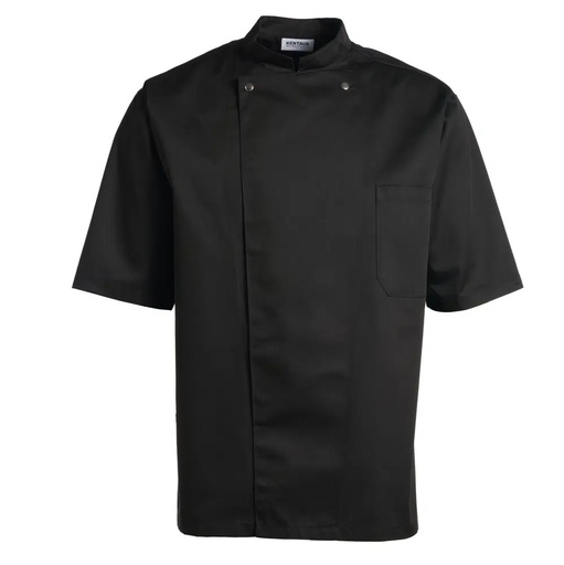 Unisex kokke-/servicejakke s/s, sort, 65/35% PES/CO, Kentaur, fra 2XS til 2XL (1 stk.)