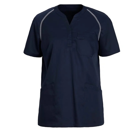 Dame busseronne, marine m. hvid flatlock, 50/50% CLY/rPES, Kentaur, fra 2XS til 2XL (1 stk.)
