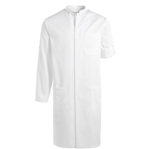 Unisex kittel, hvid, 50/50% CO/PES, Kentaur, fra XS til 2XL (1 stk.)