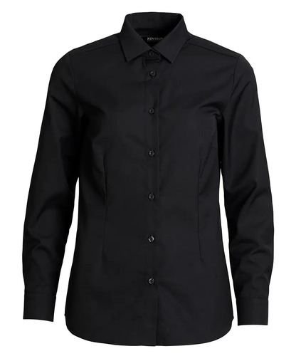Dameskjorte - modern fit, sort, 49/48/3%CO/PES/EOL, Kentaur, fra XS til 2XL (1 stk.)