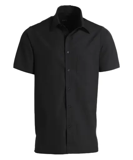 Herreskjorte k/arm, sort, 65/35% PES/CO, Kentaur, fra XS til 2XL (1 stk.)
