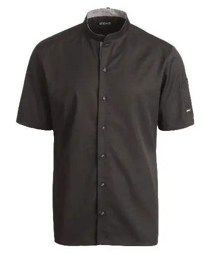 Kokke-/service skjorte k/arm, sort, 65/35% rPES/CO, Kentaur, XS til 2XL (1 stk.)