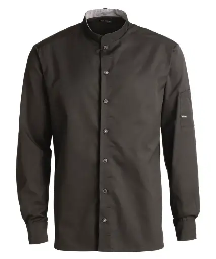 Kokke-/service skjorte l/arm, sort, 65/35% rPES/CO, Kentaur, fra XS til 2XL (1 stk.)