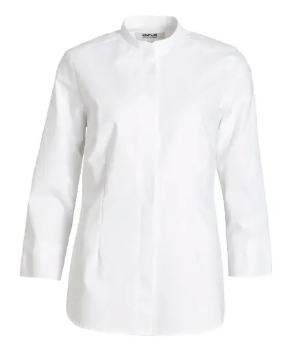 Oxford dameskjorte 7/8 ærmer, hvid, 60/40% CO/PES, Kentaur, fra XS til 2XL (1 stk.)