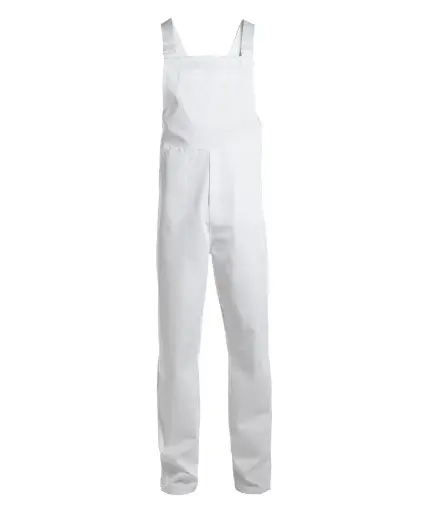 Unisex smækbuks, hvid, 65/35% PES/CO, Kentaur, fra XS til 2XL (1 stk.)