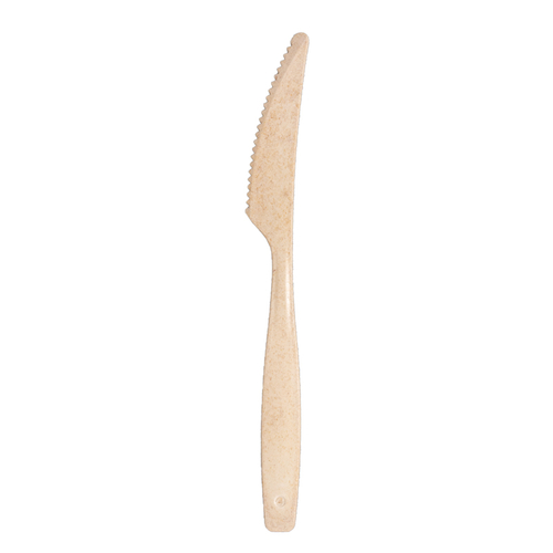 [38235] Kniv, flergangs, hvid, træfiber, 17,5 cm, (1050 stk.)