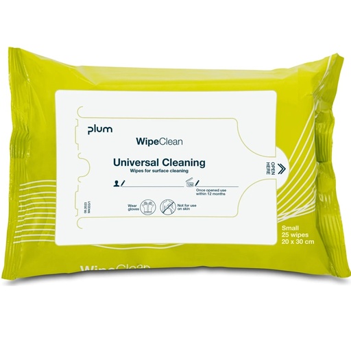 [38989] Rengøringsservietter, Plum, Wipeclean, universal, small, 25 wipes, (1 stk.)