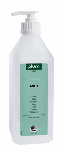 [39009] Flydende sæbe, Plum 1661, ekstra mild, 600 ml, med pumpe, svanemærket, (1 stk.)
