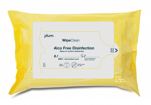 [39020] Overfladedesinfektion, Plum, Wipeclean, Alco-Free, mini, 1 pakke á 100 wipes, (1 stk.)
