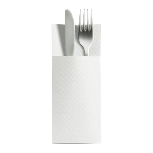 [39133] Bestikserviet, Airlaid, GS-Basic, 40x40 cm, 1/8 fold, hvid, 8 pakker á 25 stk. (200 stk.)