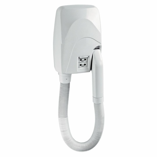 [39203] Hårtørrer til væg, 3-trins, m. barbermaskinestik, Dan Dryer, (1 stk.)