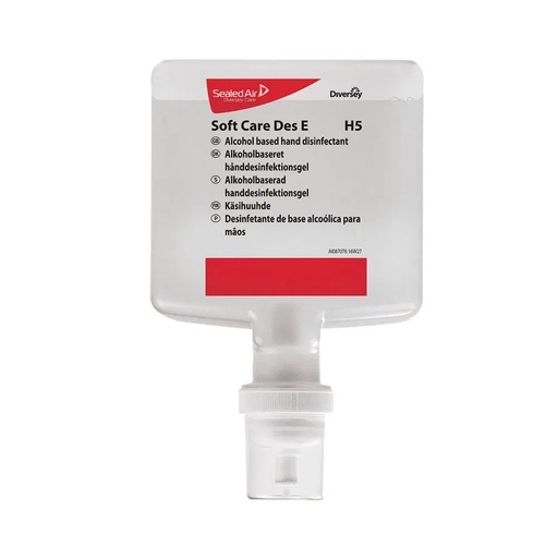 [39223] Hånddesinfektion gel t/ dispenser, Soft Care Des E, 1,3L, u/parfume, (1 stk.)
