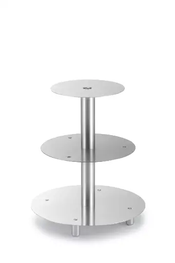 [40247] 3-etagers kagefad, aluminium, rundt, Thermohauser, (1 stk.)