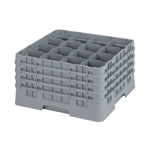 [41283] Opvaskekurv til glas, m/ 16-rum, grå plast, Cambro, L50xB50cm, (1 stk.)
