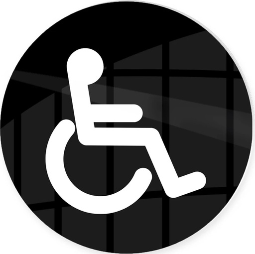 Handicap toiletskilt, Ø10 cm, aluminium, Securit, flere farver, (1 stk.)