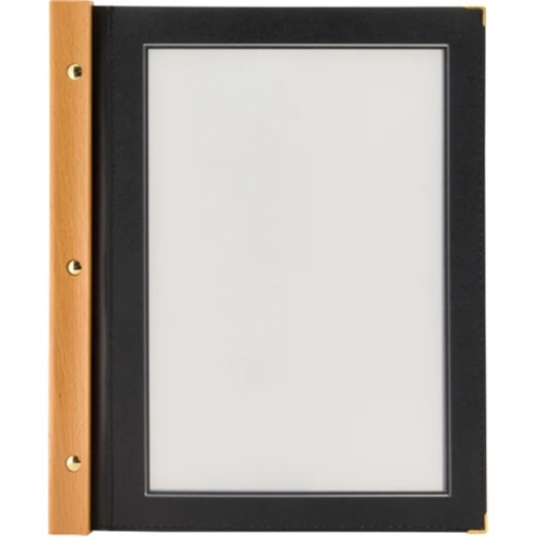 Menuramme med 2 lommer, Securit® WOOD, til ark, træ/refleksfri PP, flere str. & farver, (1 stk.)