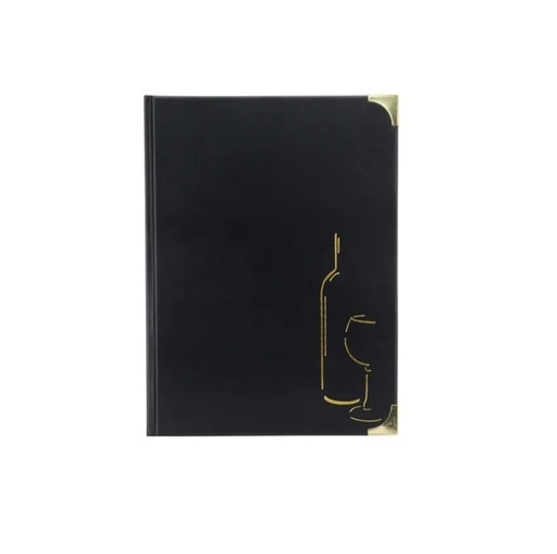 [41750] Omslag til vinmenu, Securit® BASIC, A4 til 8 sider, PVC, sort, (1 stk.)