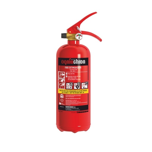 [42009] Pulverslukker, brandslukker, 2 kg, GS-basic - Ogniochron, excl. vægbeslag, (1 stk.)