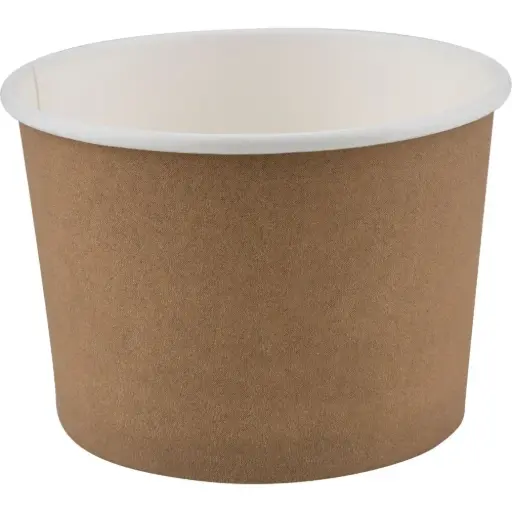 [10055] Isbæger, 250ml/8oz, brun, pap/PE, (1000 stk.)