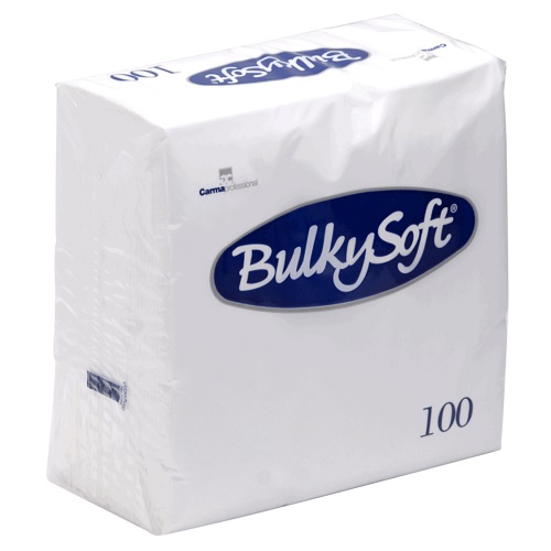 [10156] Kaffeserviet, Bulkysoft, 2-lags, 1/4 fold, 24x24cm, hvid, (4.000 stk.)