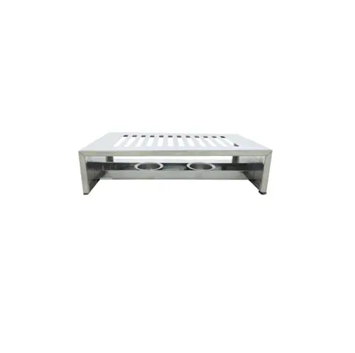 [42209] Varmeplader til buffet, 25,4x14,9x7cm, sølv, rustfrit stål, (1 stk.)