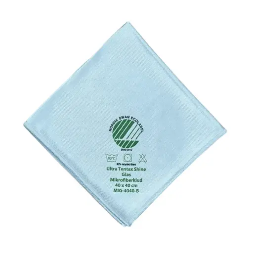 [42322] Glasklud, 40x40cm, NMF Tentax Ultra Shine, blå, 80% genbrug, GRS, (10 stk.)