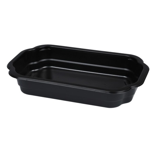 [11148] Plastbakke, 25x15,9x4,3cm, 1200 ml, sort, PP, 1-rums, tilhørende 10321, (246 stk.)