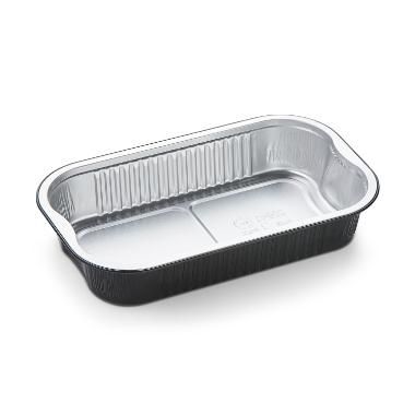 [11194] Foliebakke, 940ml, 23,4x13,8x4,3cm, sort/sølv, aluminimum, m/håndtag, tilhørende 11195, (640 stk.)