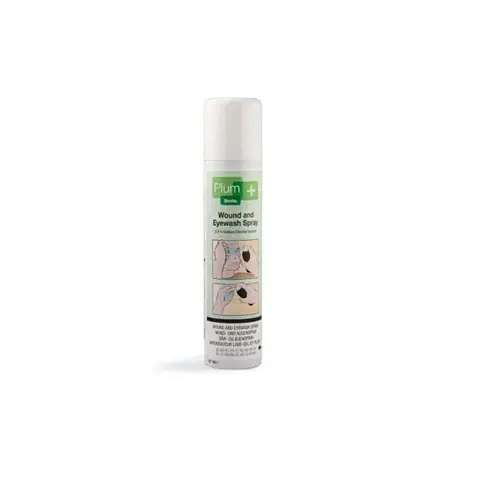 [43338] Sår- og øjenskyl, spray, 250 ml, 0,9%, Plum Safety, 4554, (1 stk.)