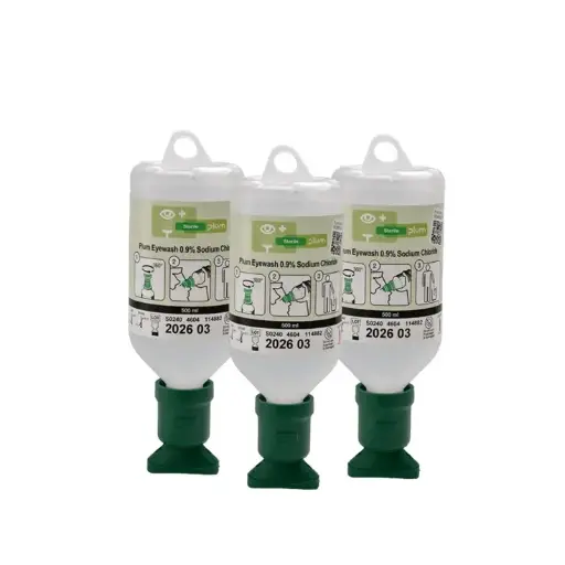[43342] Øjenskyl med øjenkop, 500 ml, 0,9%, Plum Safety, 4613, (3 stk.)