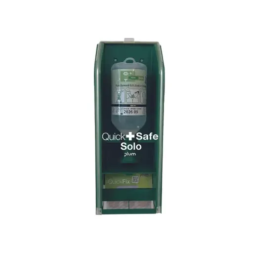 [43393] Førstehjælps- & øjenskyllestation, QuickSafe SOLO Quickfix, Plum Safety, 5192, (1 stk.)