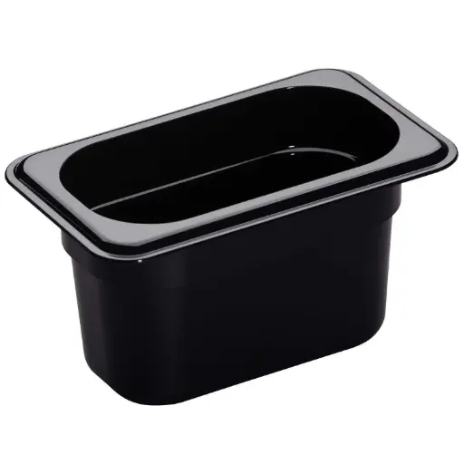 [43493] Kantine, Cambro, 1/9GN, 0.85L, 17.6x10.8x10cm, Polycarbonat, Sort, (1 stk.)