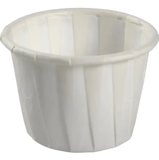 [43511] Plissébæger, 3cm, Ø4,4cm, 23,5 ml, 30 ml, hvid, papir, 1 oz, (5000 stk.)