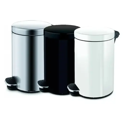 5L pedalspand med vippelåg inkl. PP-inderspand m/ hank, stål, flere farver, (1 stk.)