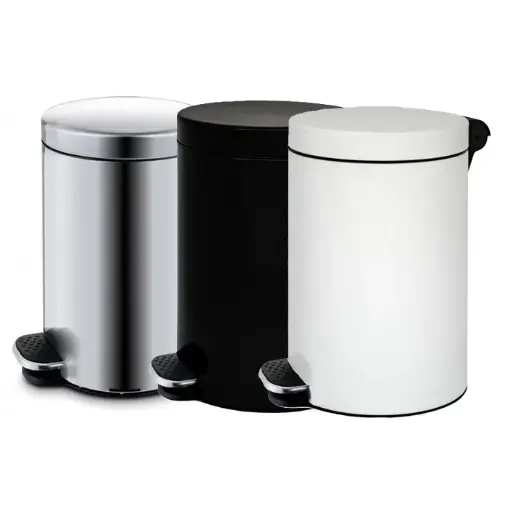 12L pedalspand med vippelåg inkl. PP-inderspand m/ hank, stål, flere farver, (1 stk.)