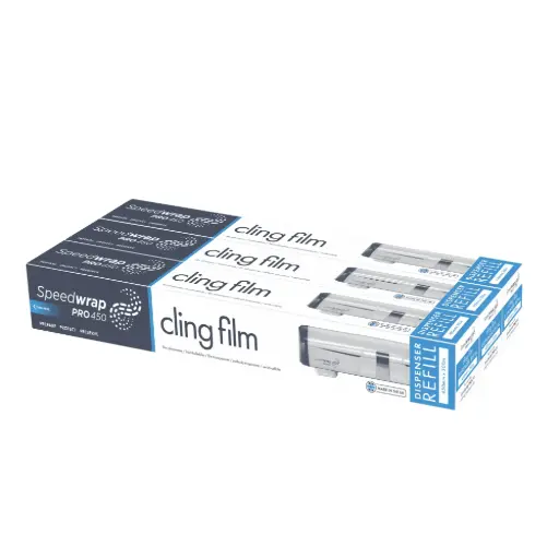 [43580] Husholdningsfilm, 300m x 45cm, 7my, PVC, Speedwrap refill, (3 stk.)