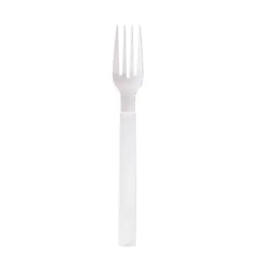 [43588] Flergangsgaffel, 18,5cm, transparent, PS, Duni, (240 stk.)
