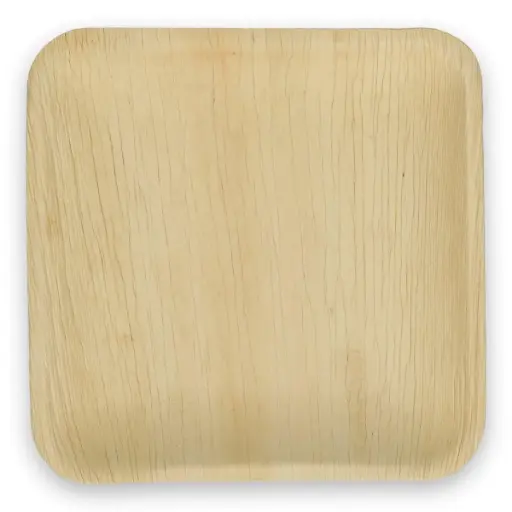 [43680] Tallerken i palmeblad, firkantet, L18xB18xH3cm, natur, (100 stk.)