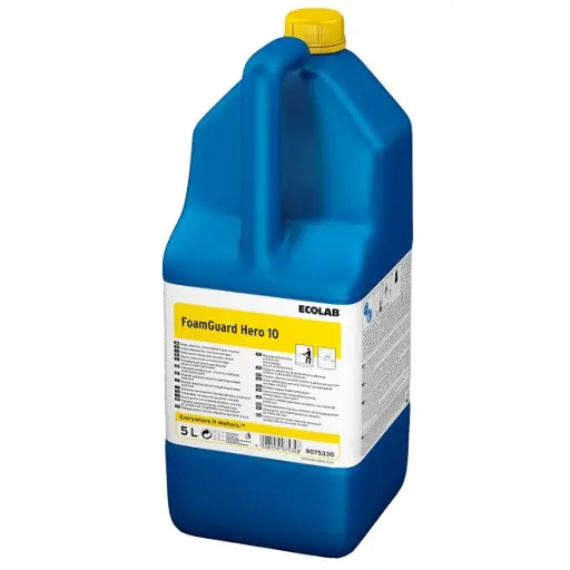 [43704] Skumrengøring, Ecolab Foamguard, Hero10, alkalisk, m/klor, til fødevarevirksomheder, 5ltr, (2 stk.)