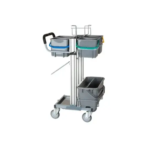 [43983] Lille rengøringsvogn m/ 4x6 ltr., affalds- & handskeholder, Exclusive Drypsystem, Tina Trolleys, (1 stk.)