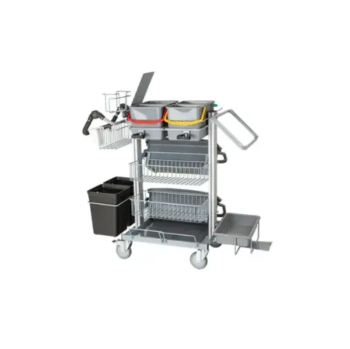 [43986] Rengøringsvogn, 4x6 ltr spande & 2x prep mopbokse, Tina Trolleys Exclusive, (1 stk.)