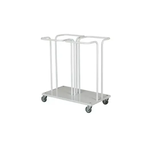 [43997] Dobbelt affaldsstativ m/ bøjle, 110 ltr, hvid, Tina Trolleys, (1 stk.)