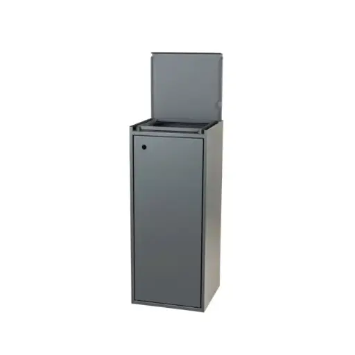 [43999] Affaldsspand m/ softclose lukket låg, 100 ltr, grå, Tina Trolleys, (1 stk.)