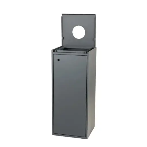 [44001] Affaldsspand m/ softclose flaske-låg, 100 ltr, grå, Tina Trolleys, (1 stk.)