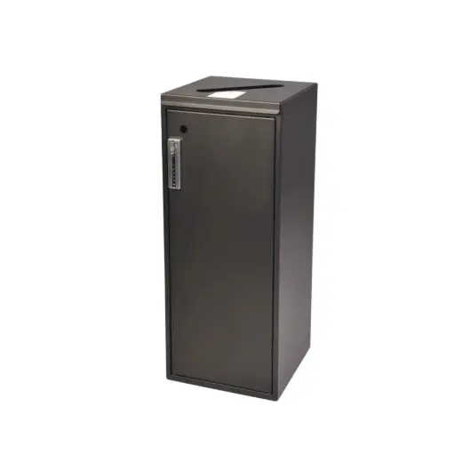 [44010] Affaldsspand m/ lås, papir indkast, 100 ltr, sort, Tina Trolleys, (1 stk.)